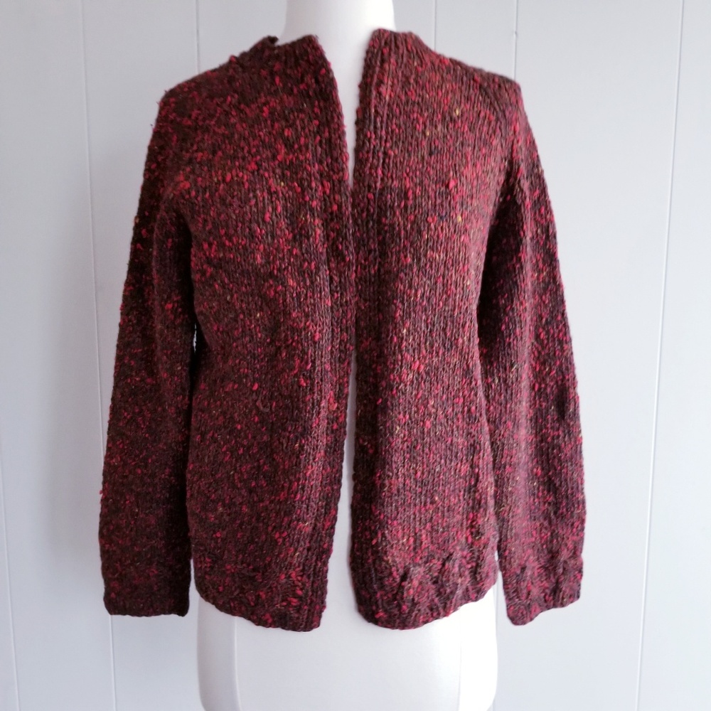 1970s Homemade Reddish‎ Cardigan